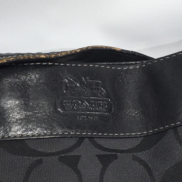 Coach Zoe Signature Jaquard Black Bag Silver Trim Large Excellent NO F0866-12667 - Picture 2 of 9